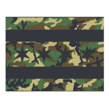 Chicago Flag Camouflage Postcards