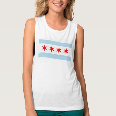 Chicago Flag Flowy Muscle Tank Top