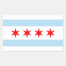 Chicago Flag Rectangle Stickers