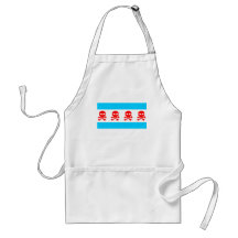 Chicago Flag Skulls Stuff Apron