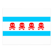 Chicago Flag Skulls Stuff Postcard