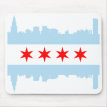 Chicago Flag  Skyline Mouse Pad