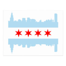 Chicago Flag Skyline Post Cards