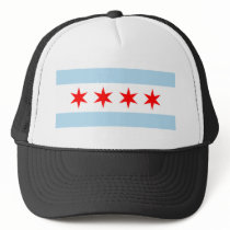 Chicago flag trucker hat