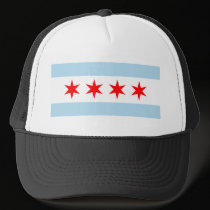 Chicago flag trucker hat