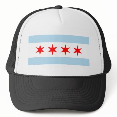 Chicago flag trucker hat by dawngrace