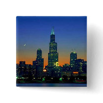 Chicago Framed in Sunset buttons