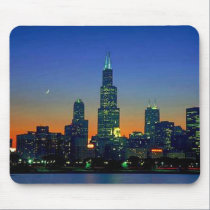 Chicago Framed in Sunset mousepads