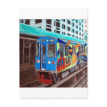 Chicago Graffiti El Train Postcard