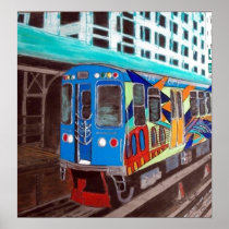 Chicago Grafitti El Train Posters