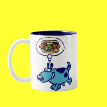 Becher Chicago-Würstchen-(blauer Karikaturhund) tassen