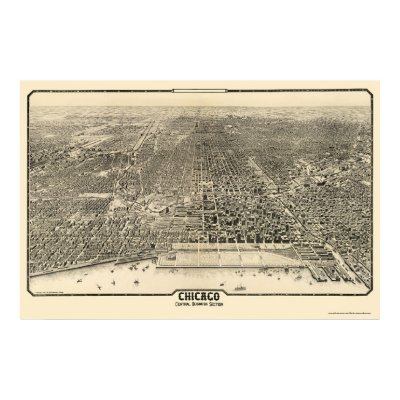 Chicago, IL Panoramic Map - 1916 Print