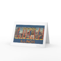 Chicago, Illinois - Large Letter Scenes 2 Greeting Card