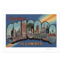 Chicago, Illinois - Large Letter Scenes Post Cards