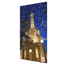 Chicago, Illinois, Old Water Tower with holiday Canvas Print