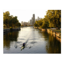 Chicago, Illinois, Rowers in Lincoln Park lagoon Postcards