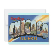 Chicago Illinois Vintage Postcard invitations