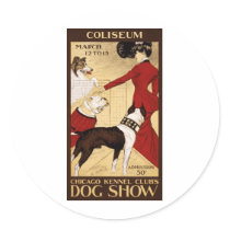 Chicago Kennel Club's Dog Show, Advertising Poster Round Stickers