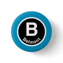 Chicago L Belmont Blue Line Pinback Button