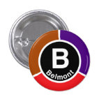 Chicago L Belmont Red/Brown/Purple Line Pinback Button