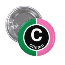 Chicago L Clinton Green/Pink Line buttons