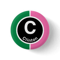 Chicago L Clinton Green/Pink Line buttons