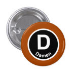 Chicago L Damen Brown Line Pinback Button