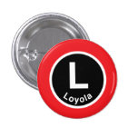Chicago L Loyola Red Line Pinback Button