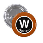 Chicago L Western Brown Line Pin