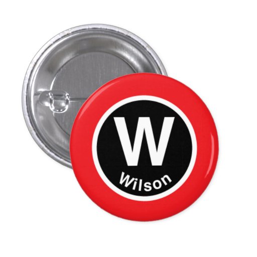 Chicago L Wilson Red Line Button