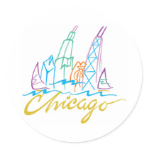 Chicago Line Syline stickers