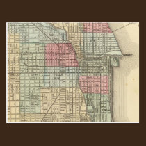 Chicago Map by Mitchell postcards
