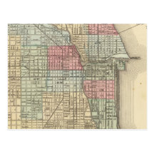 Chicago Map by Mitchell Postcard