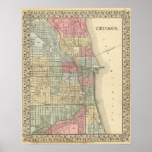 Chicago Map by Mitchell Poster