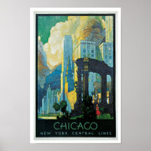 Chicago ~ New York Central Lines Poster