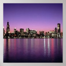Chicago Nitetime Skyline Poster