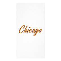 Chicago Orange and Blue Custom Photo Card