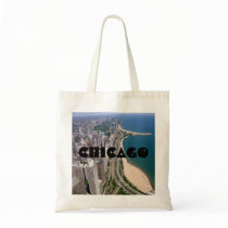 Chicago panoramic view canvas bag
