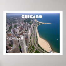 Chicago panoramic view poster print