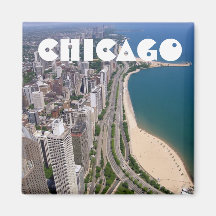 Chicago panoramic view refrigerator magnet