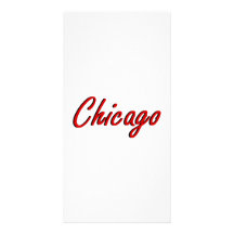 Chicago Red and Black Photo Card