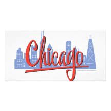CHICAGO-RED CUSTOM PHOTO CARD