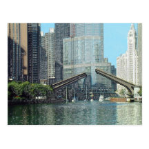 Chicago River Columbus Drive Boat Scene Postcards