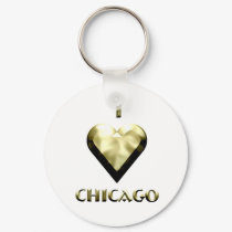 Chicago -- Shimmering Gold keychains