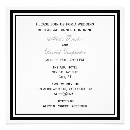 Chicago Skyline #2 Etched Framed Rehearsal Dinner Personalized Announcements