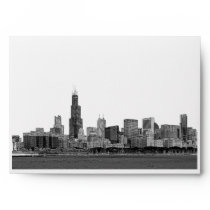 Chicago Skyline #2 Etched Look A7 5x7 Envelope