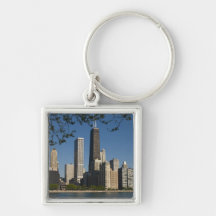 Chicago skyline and Lake Michigan, Lake Shore Keychains
