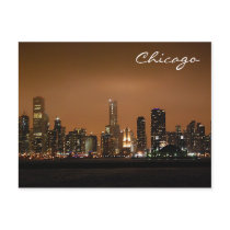 Chicago Skyline As Visible From Lake Michigan postcards