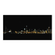 Chicago skyline at midnight photo cards by PositiveImage Chicago skyline at midnight photo cards