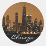 Chicago Skyline at night at John Hancock Center Sticker